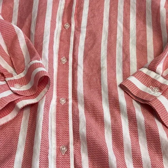 Chico's Women's Top Button Down Shirt Striped Size 1 3/4 Sleeve Silk Blend - Picture 4 of 8